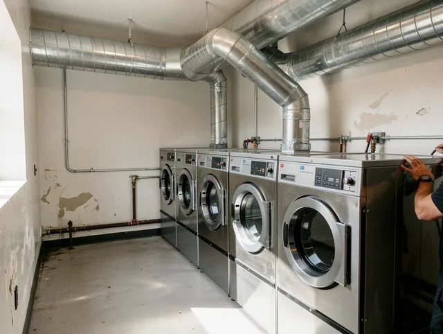 Placentia Dryer Vent Cleaning team performing large-scale commercial dryer vent cleaning in Placentia