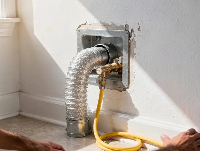 Placentia Dryer Vent Cleaning certified technician performing specialized gas dryer vent cleaning in Placentia